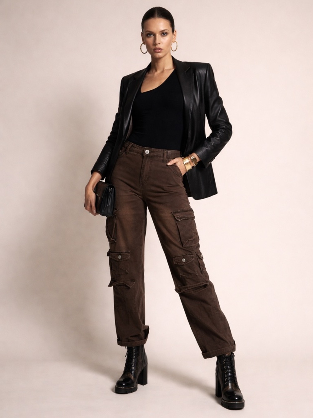 VIP Dark Brown Women's Cargo Pants